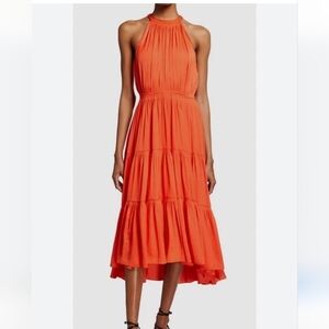 Elie Tahari Orange Maxi Dress Size 16